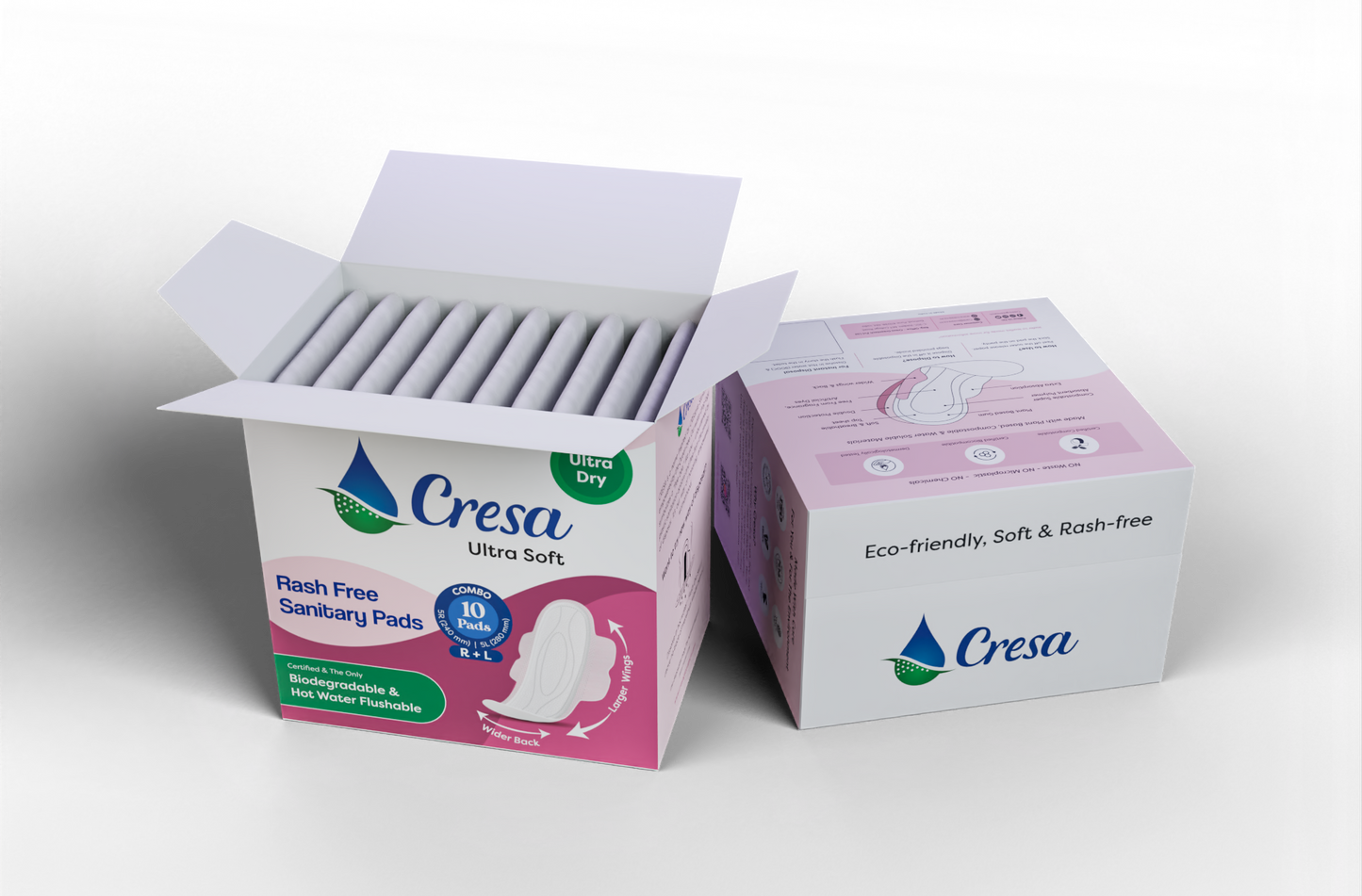 Cresa - 2 Packs of Hot water soluble sanitary napkins