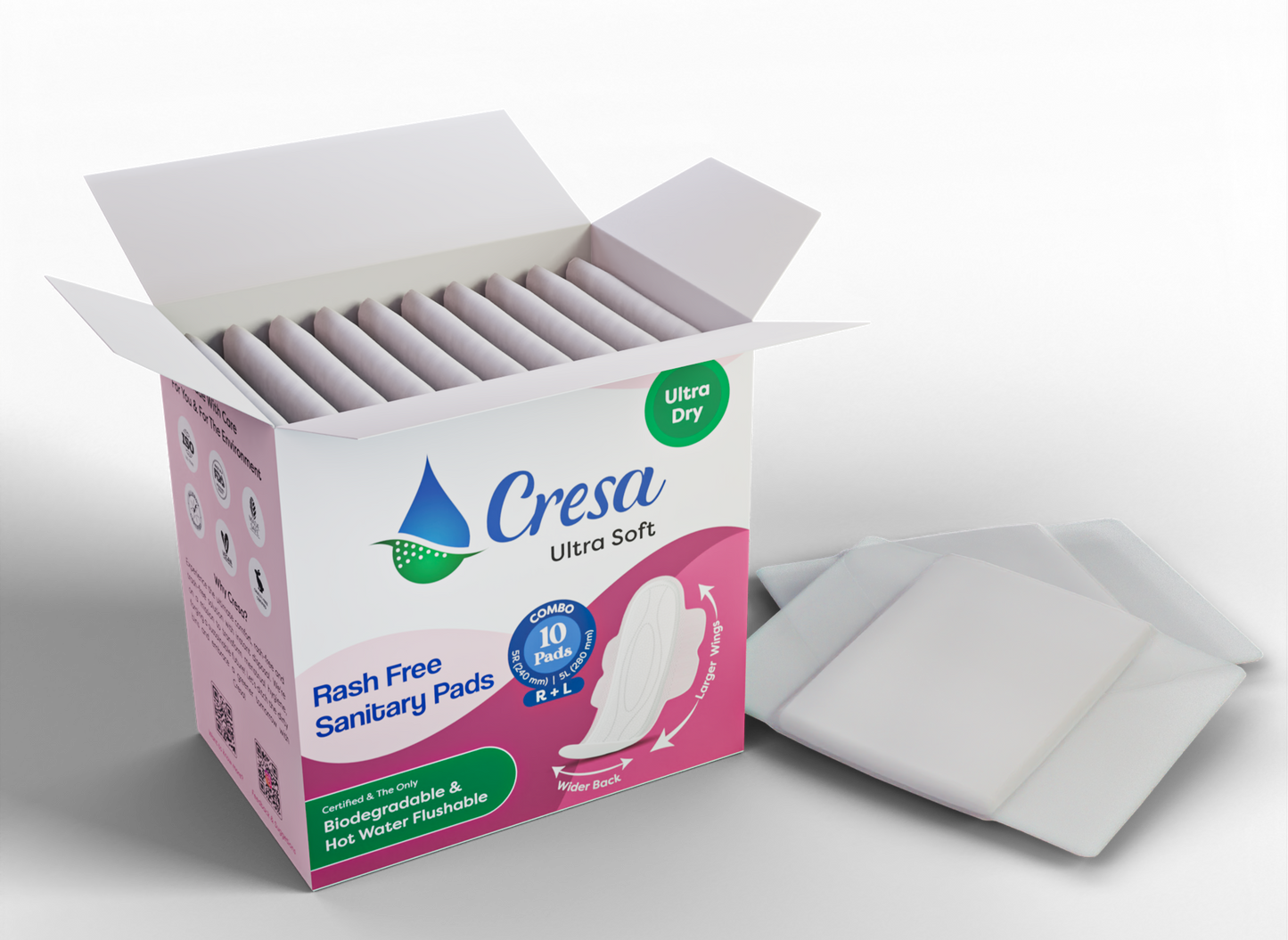 Cresa - 2 Packs of Hot water soluble sanitary napkins