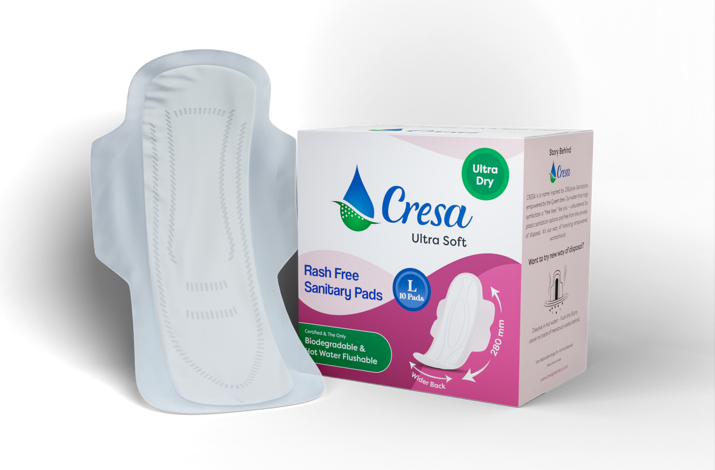 Cresa - 2 Packs of Hot water soluble sanitary napkins