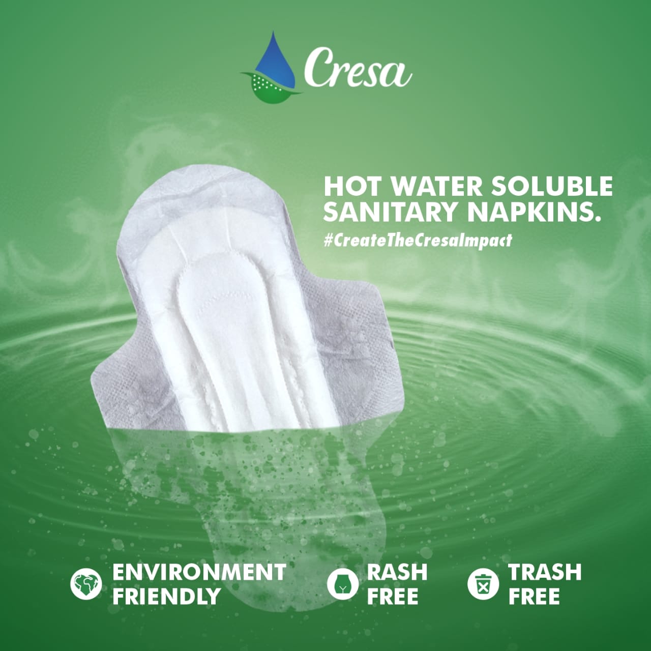 Cresa - 2 Packs of Hot water soluble sanitary napkins