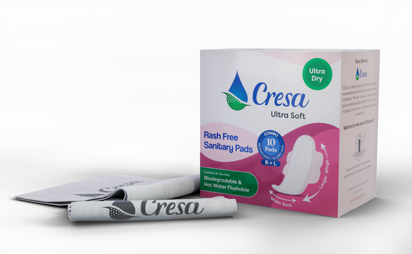 Cresa - 2 Packs of Hot water soluble sanitary napkins